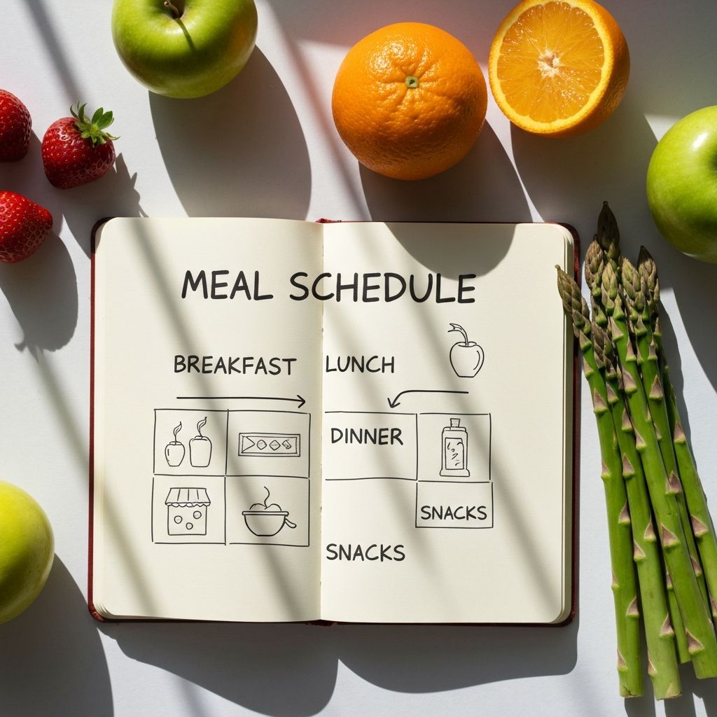 Meal planning journal with fresh produce